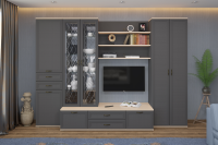 Гостиная Карина-14 с фасадом Серый Оникс