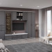 Гостиная Карина-21 с фасадом Серый Оникс - корпус Снежный ясень