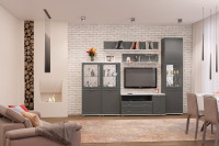 Гостиная Карина-22 с фасадом Серый Оникс